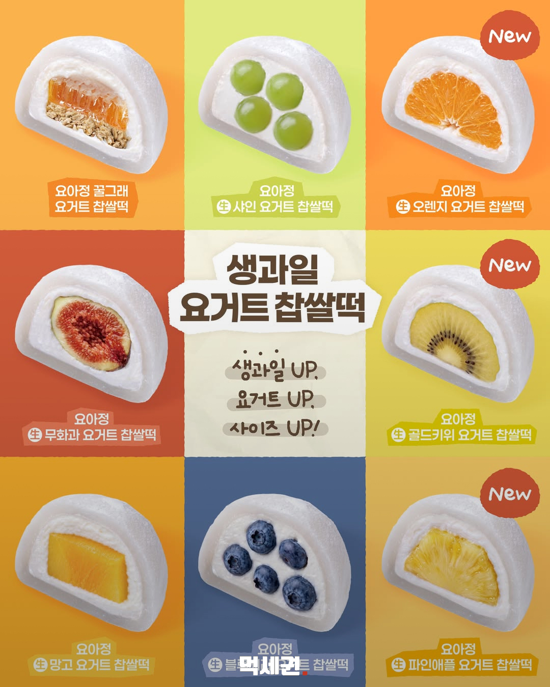 요아정 요거트 찹쌀떡 8종 구성…오렌지·골드키위·파인애플도 등장 2 요아정 생과일 요거트 찹쌀떡 8종 먹세권 본문 1