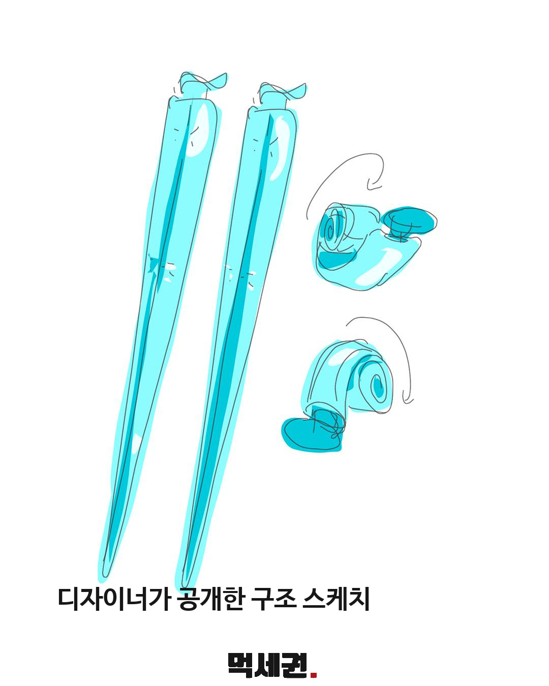 공기를 불어 쓰는 팝스틱 풍선 젓가락 4 디자이너가 공개한 구조 스케치