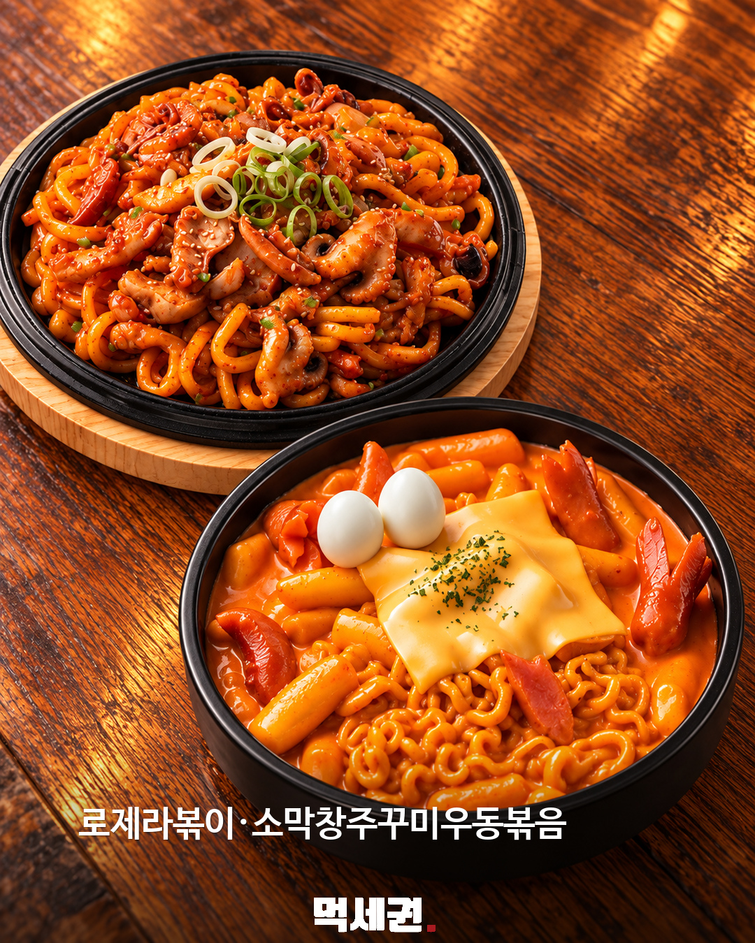 로제라볶이·소막창주꾸미우동볶음
