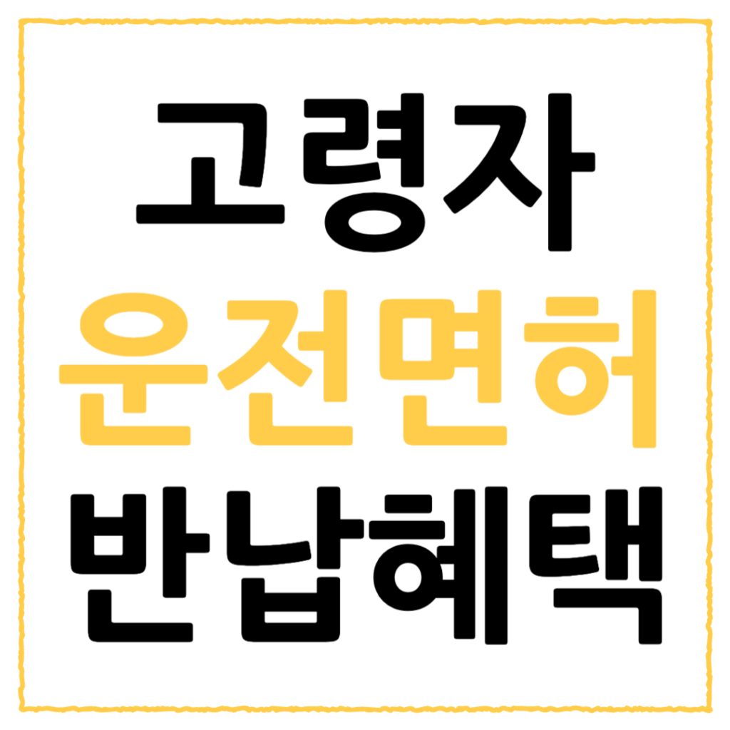 고령자 운전면허 반납 혜택