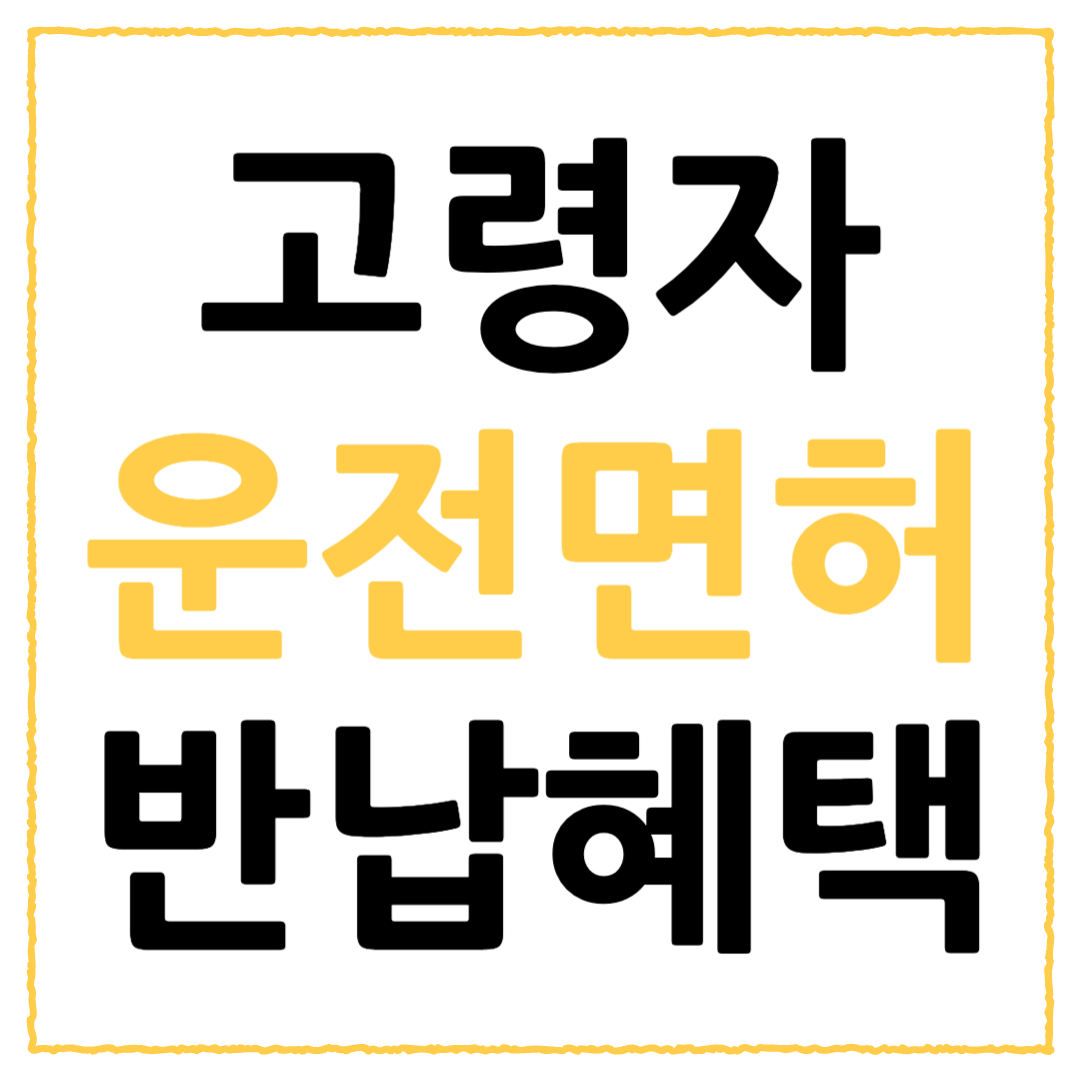 고령자 운전면허 반납 혜택