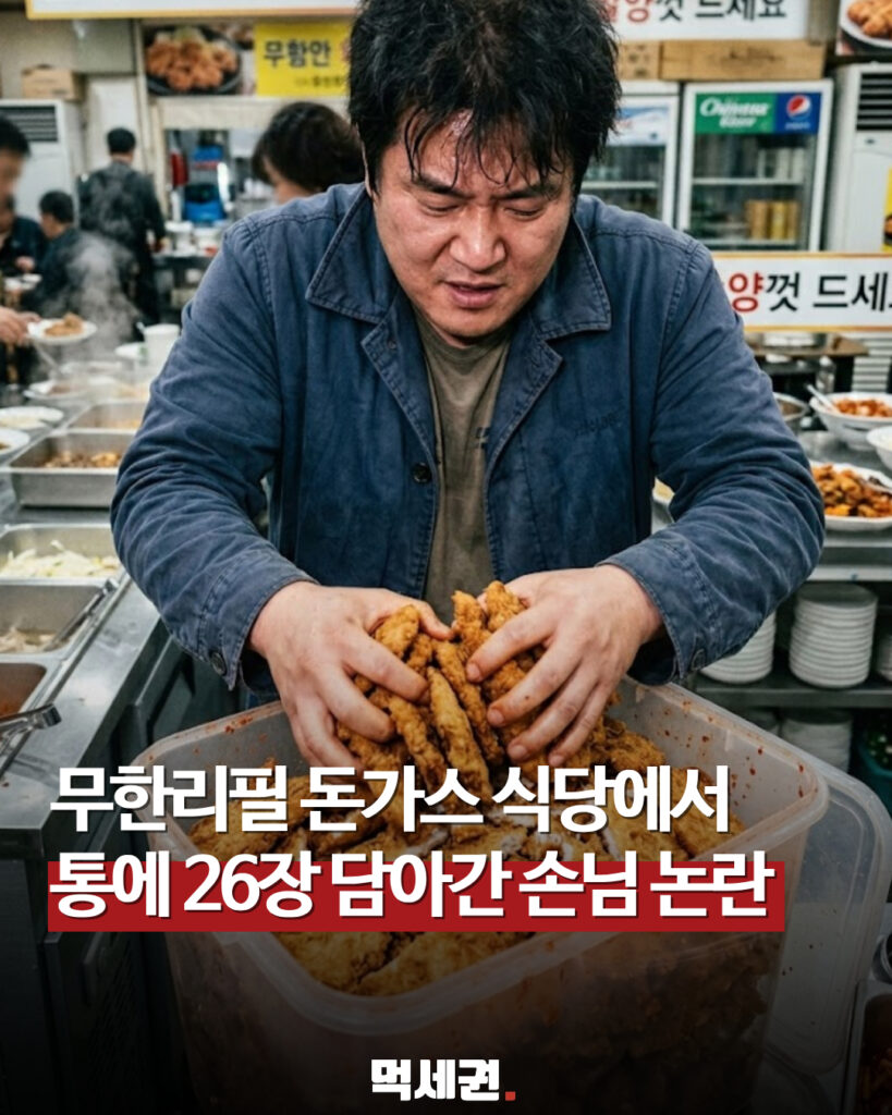 김치통에 돈가스 26장 담아 가”…8000원 무한리필 사장의 호소, 소상공인 피해 및 범죄 적용 될까? 2 056 김치통돈까스 먹세권