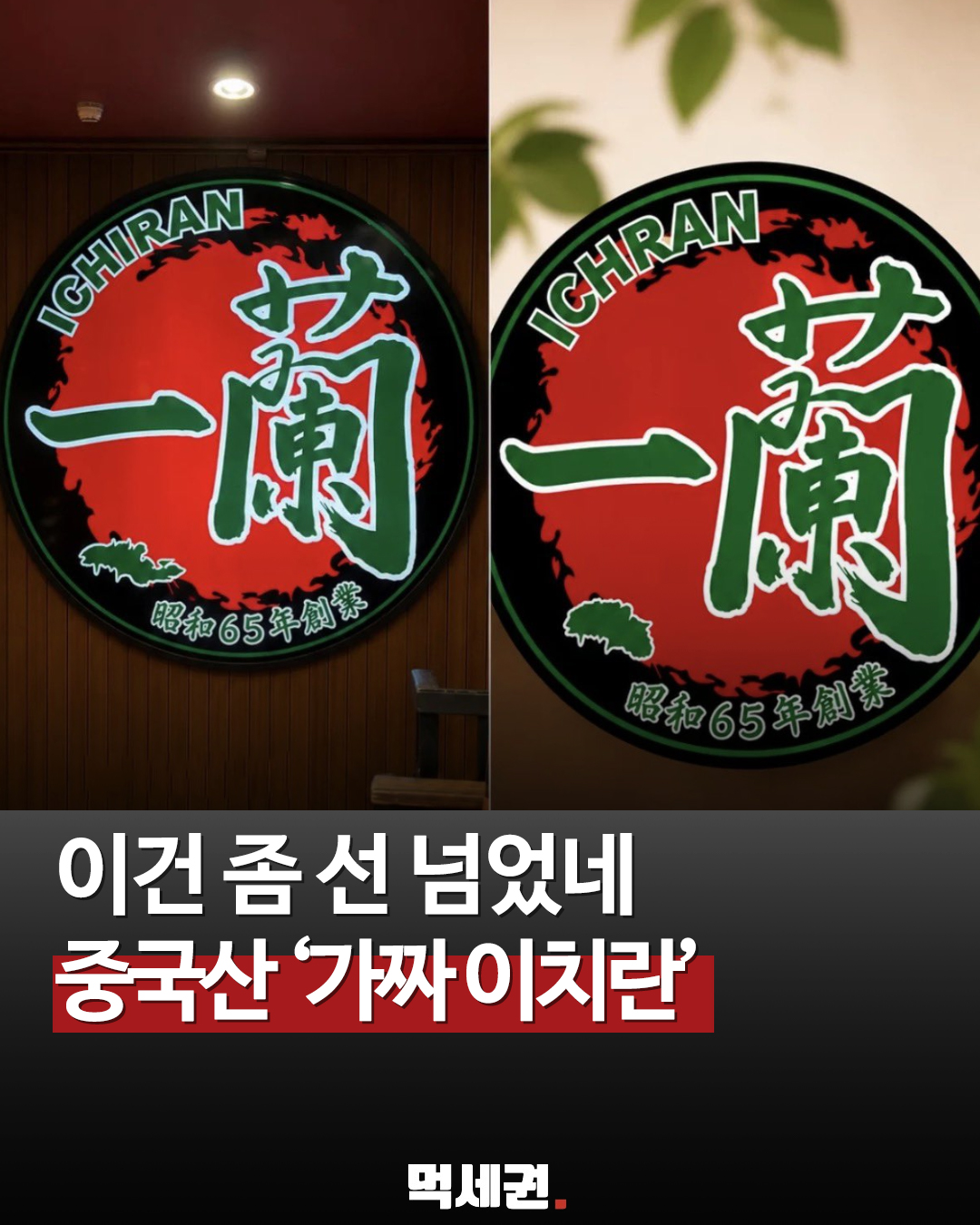 일본 유명 라멘 짝퉁 등판? 중국 베이징서 터진 '이치란 라멘' 카피 논란