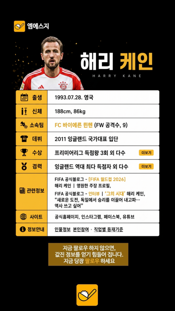 2026년 북중미 월드컵 8강전 잉글랜드 득점왕 해리 케인, 프로필, 나이, 연봉, 승부 예측 총정리 3 011 3