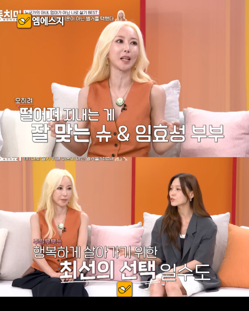 슈, 남편과 4년째 별거…“같이 있으면 힘들어. 오히려 관계 좋아져”, 주말만 본다, 프로필, 결혼, 배우자, 남편, 가족관계, MBN 동치미 다시보기 7 250 슈남편별거 06
