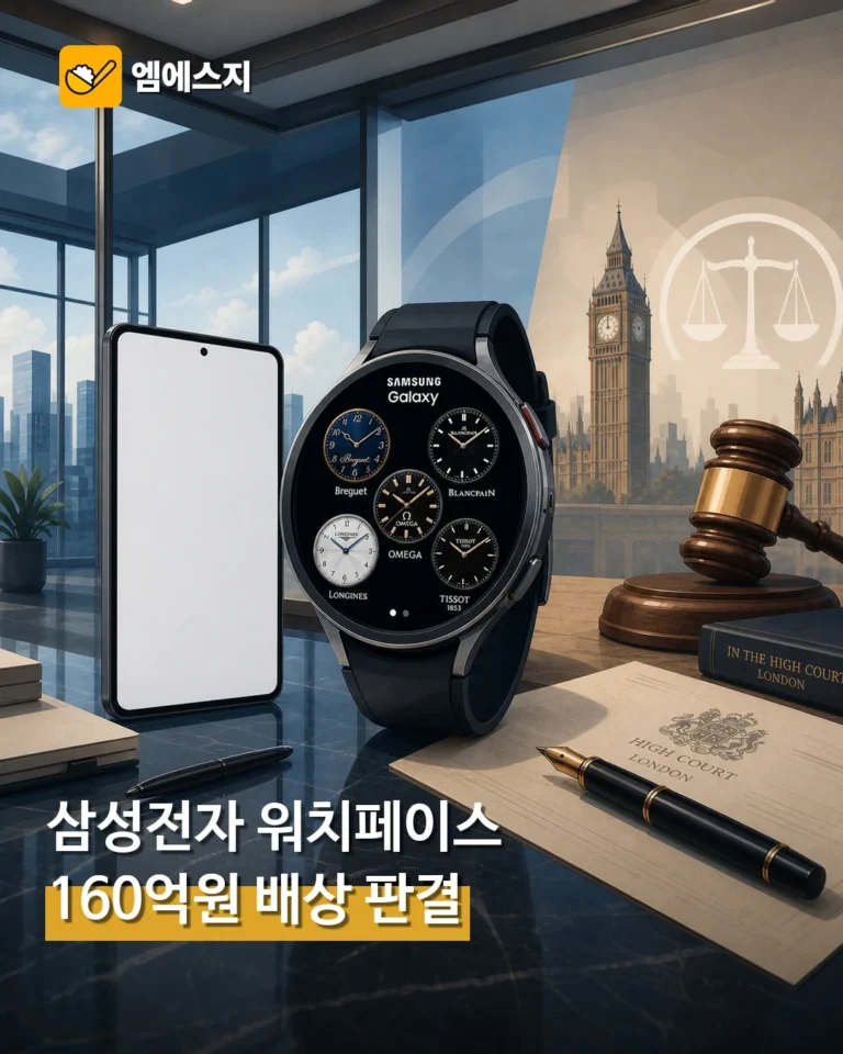 삼성전자, 워치페이스 앱으로 스와치 상표권 침해해 런던법원서 160억원 배상 판결