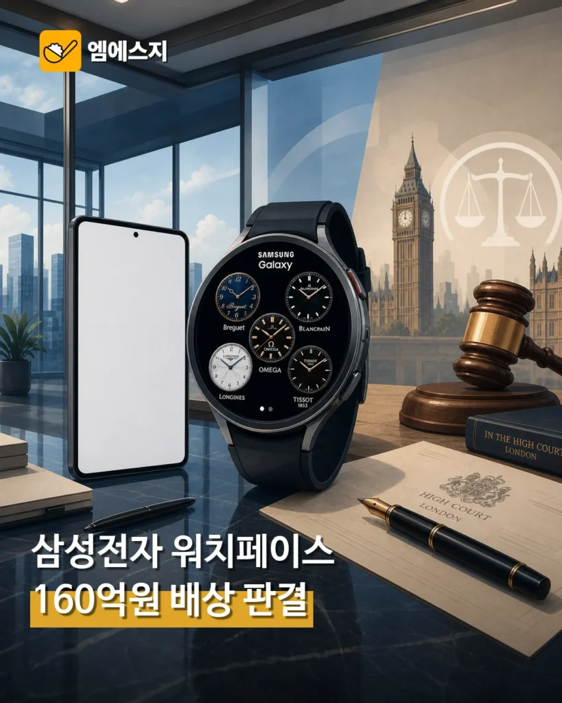삼성전자, 워치페이스 앱으로 스와치 상표권 침해해 런던법원서 160억원 배상 판결