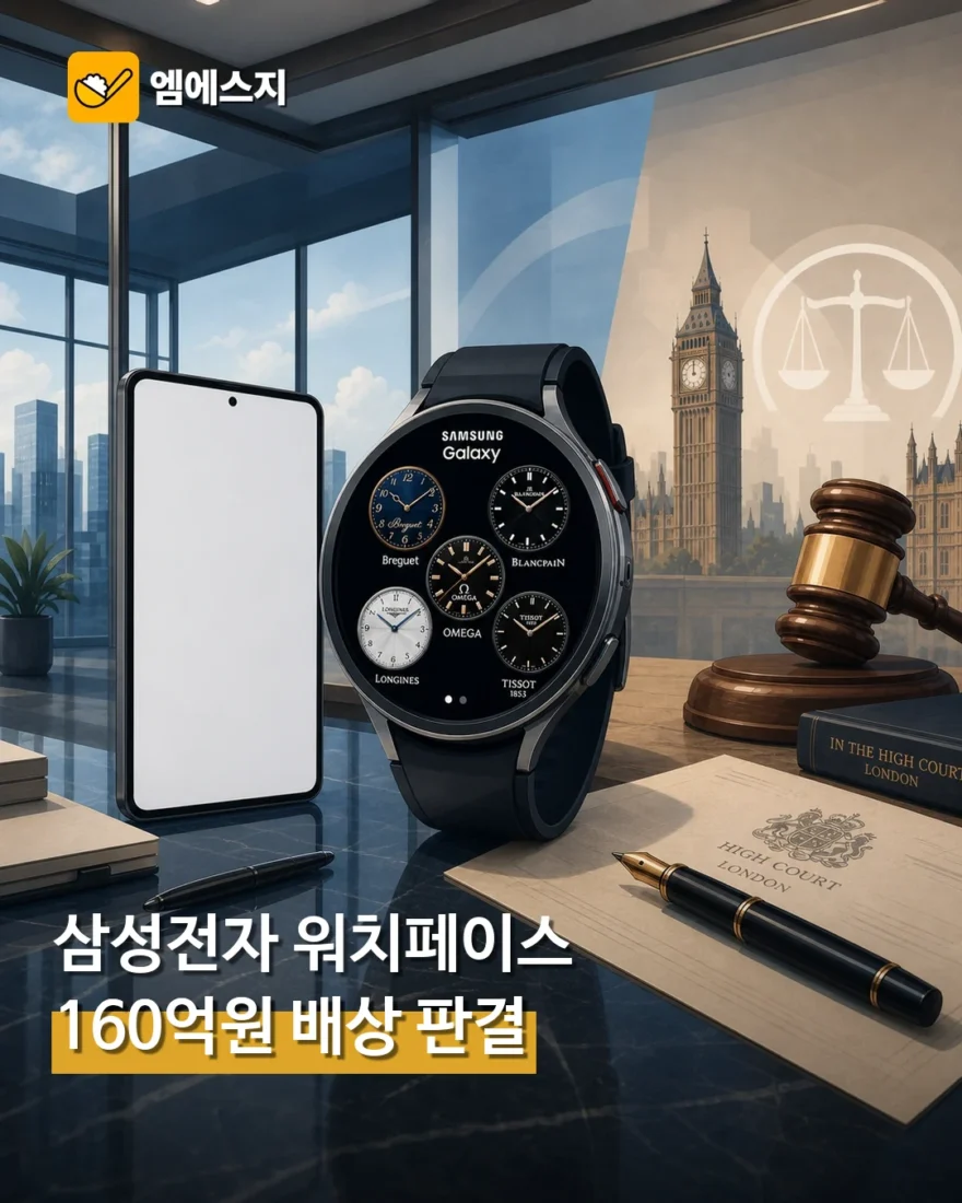 삼성전자, 워치페이스 앱으로 스와치 상표권 침해해 런던법원서 160억원 배상 판결