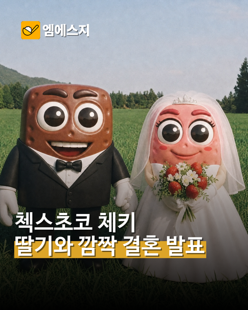 첵스초코 체키, 딸기와 ‘결혼’ 발표…30년 캐릭터 마케팅의 변신