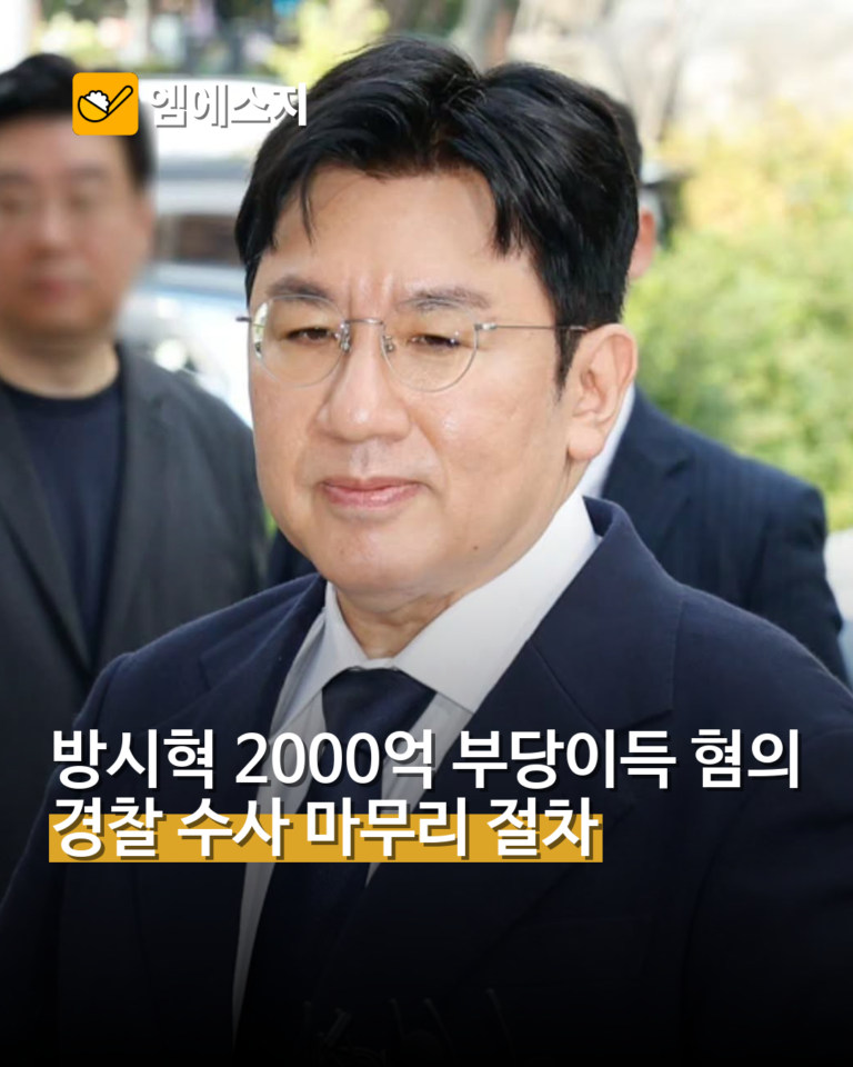 방시혁 2000억 부당이득 혐의 수사 종결 절차