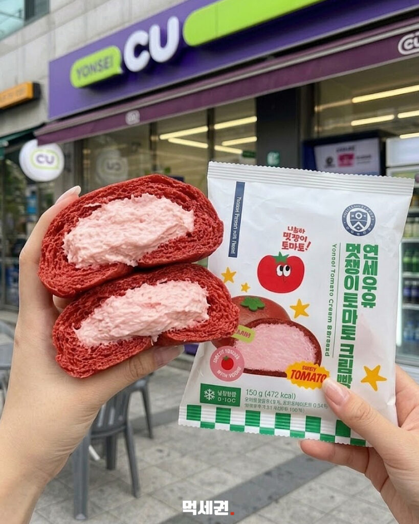 CU ‘연세우유 멋쟁이 토마토 크림빵’ 출시…가격 3500원, 토마토·크림치즈 조합 3 656 연세토마토빵 2