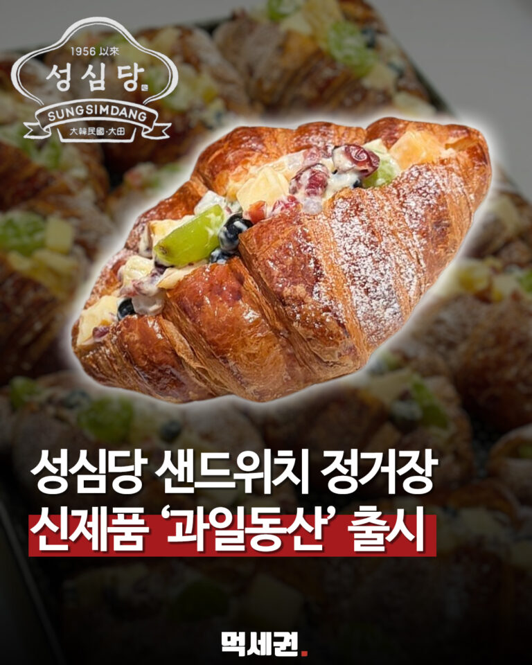 성심당 샌드위치정거장 ‘과일동산’ 등장…대왕 크로와상에 과일 듬뿍, 가격은 5800원
