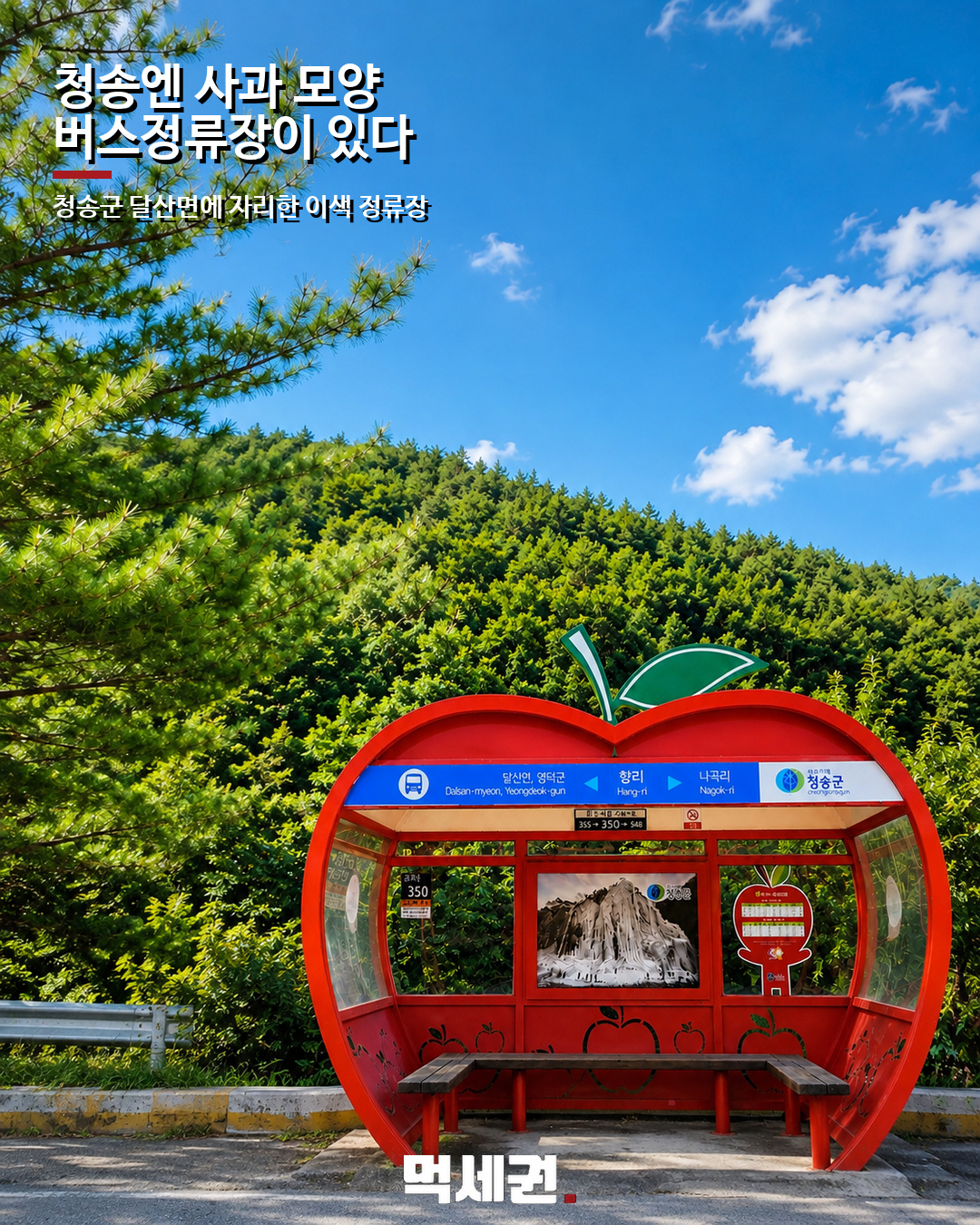 사과부터 마늘까지…지역 특산물 닮은 버스정류장 눈길 2 지역 특산물 모양 버스정류장 본문 이미지 1