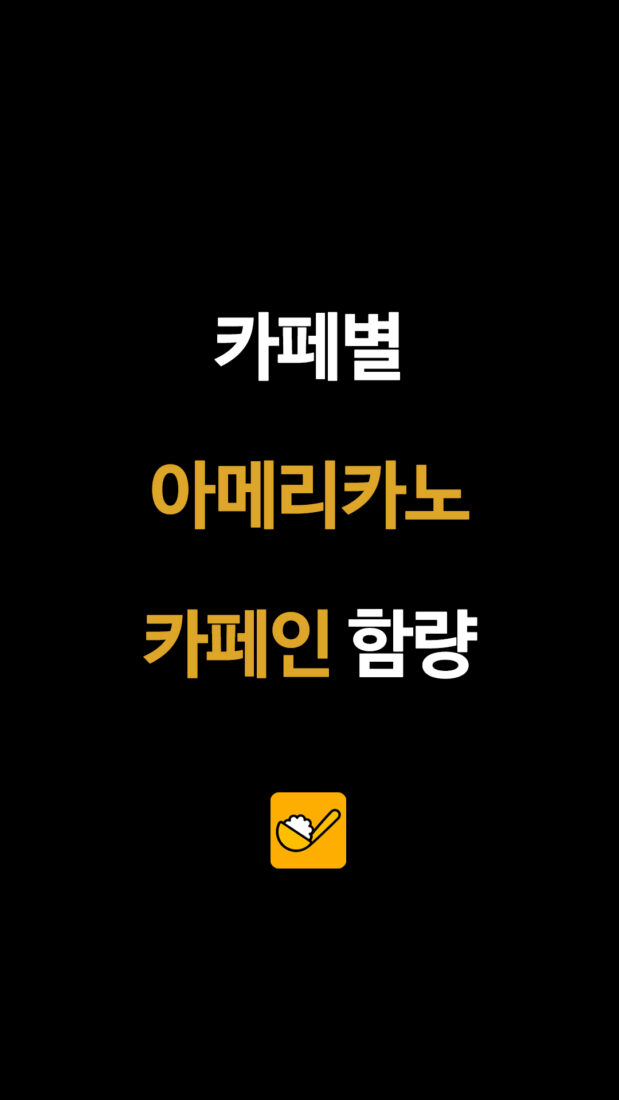 카페별 아메리카노 카페인 함량
