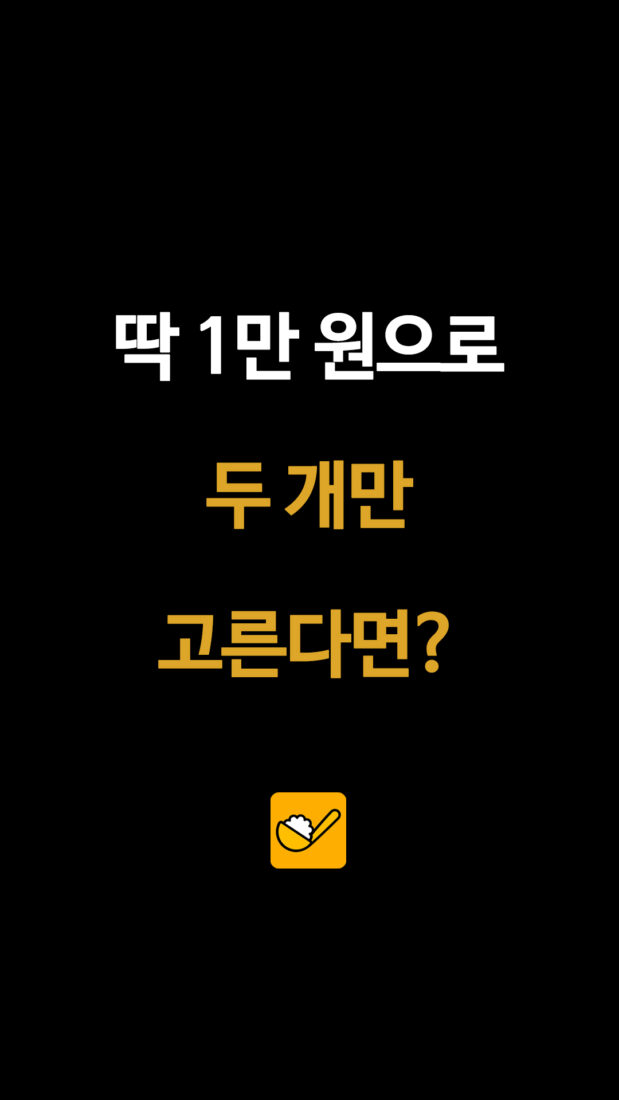 딱 1만 원으로 두 개만 고른다면?