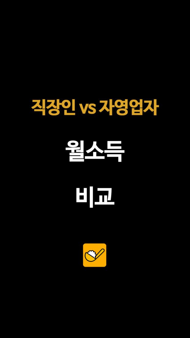 직장인 vs 자영업자 월소득 비교