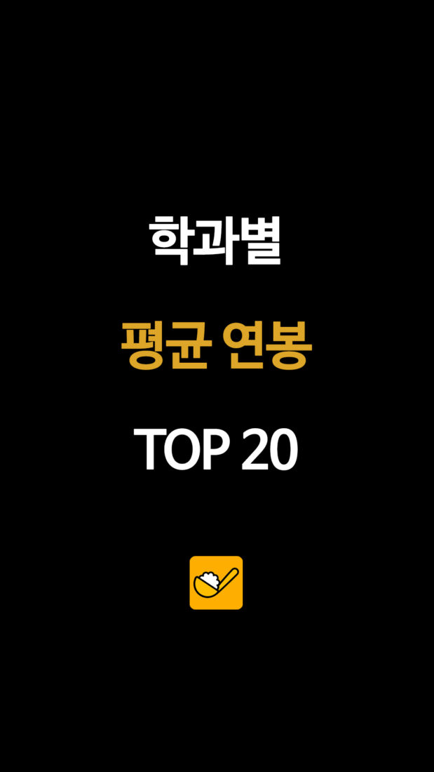 학과별 평균 연봉 TOP 20