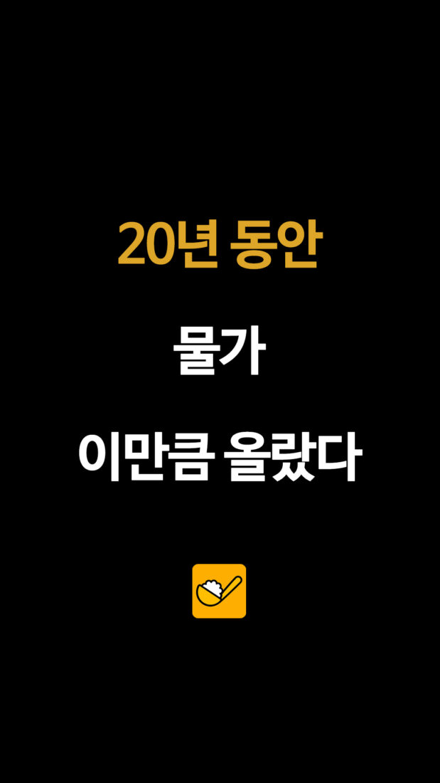 20년 동안 물가 이만큼 올랐다