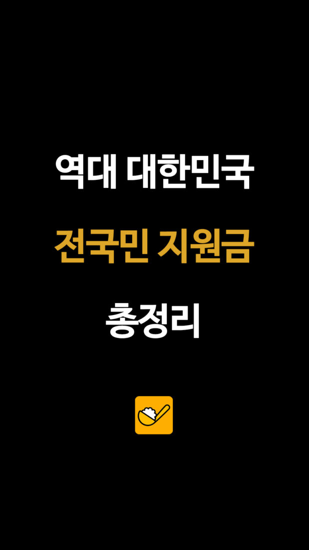 역대 대한민국 전국민 지원금 총정리