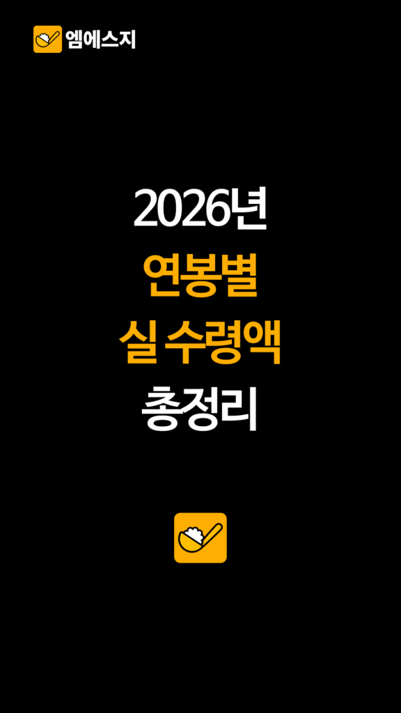 2026년 연봉별 실수령액 총정리