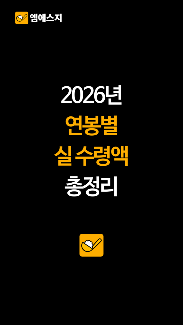 2026년 연봉별 실수령액 총정리