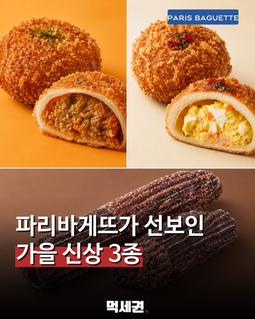 파리바게뜨 가을 신상 3종 출시…카레·에그 크로켓에 초코 쫀득 츄러스 관련 이미지 1
