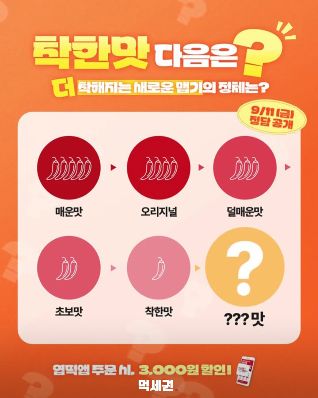 엽기떡볶이 새 맵기 단계 공개 예고