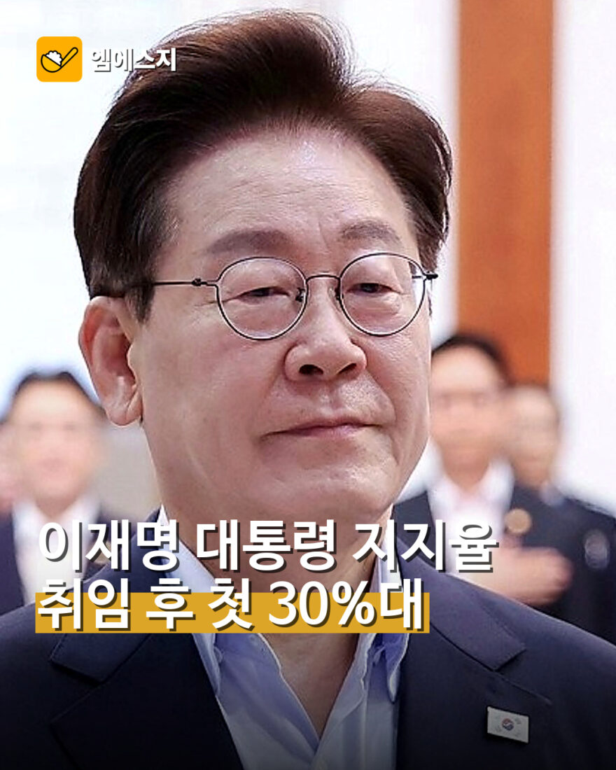 이재명 대통령 지지율 38.9%…취임 후 첫 30%대