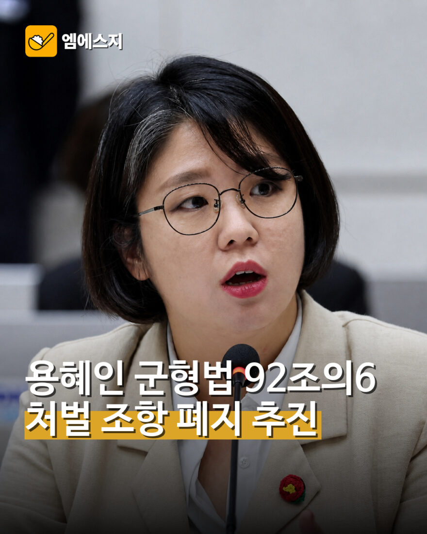용혜인 군형법 92조의6 처벌 조항 폐지 추진