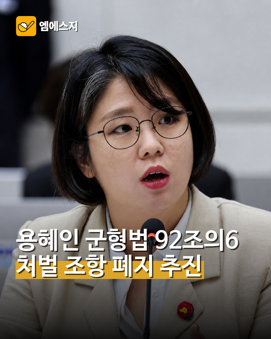 용혜인 군형법 92조의6 처벌 조항 폐지 추진