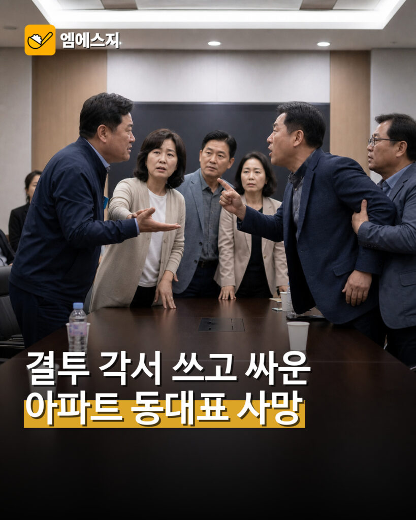 결투 각서 쓰고 싸운 아파트 동대표 사망