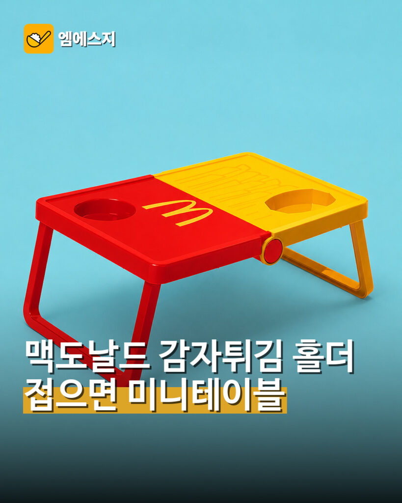 맥도날드 감자튀김 홀더 접으면 미니테이블