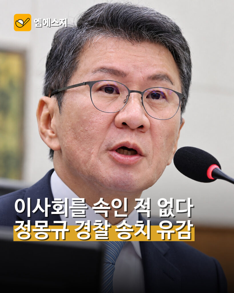정몽규 전 대한축구협회 회장 얼굴과 송치 관련 제목이 담긴 MSG뉴스 표지
