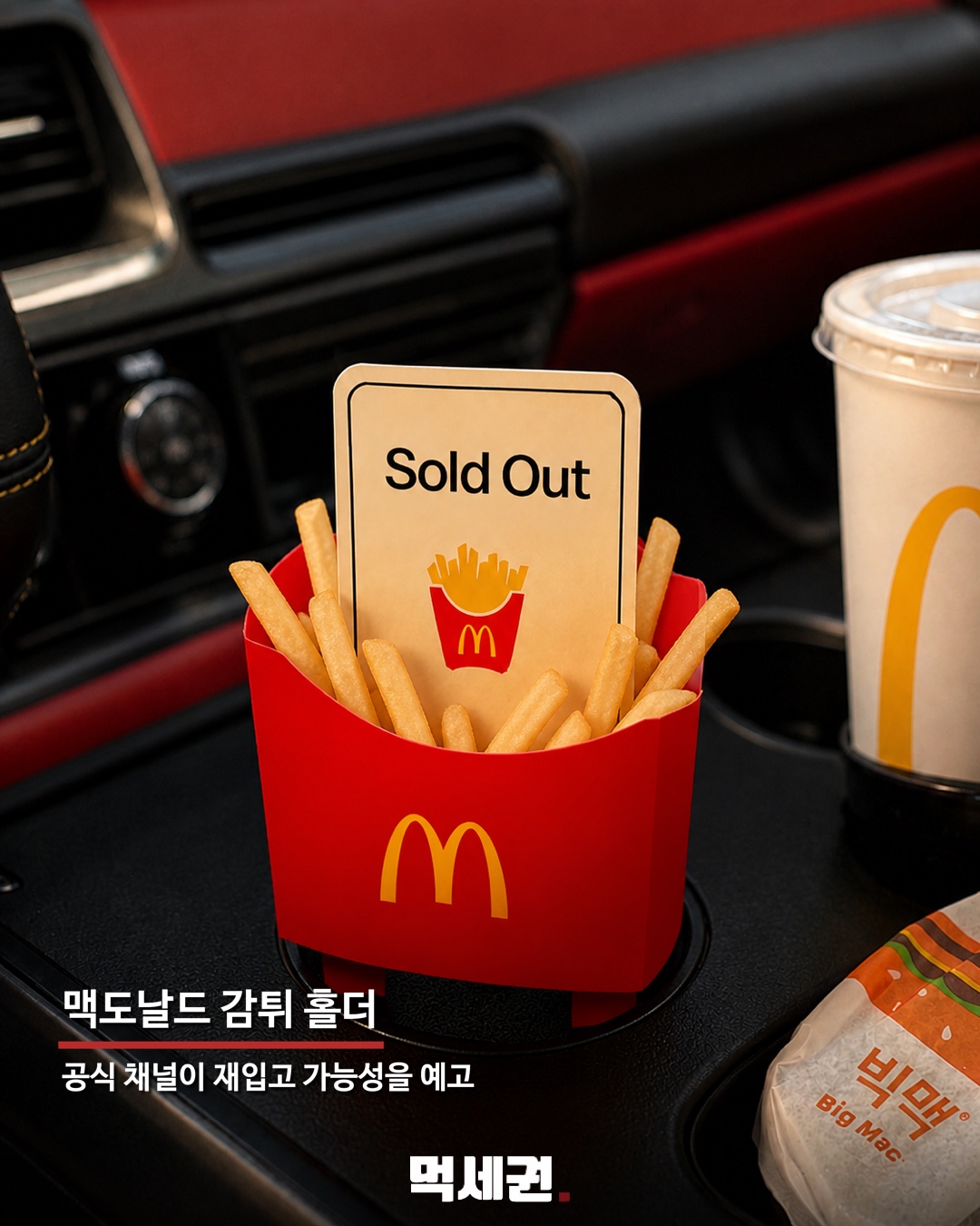 맥도날드 ‘감튀 홀더’ 출시 직후 품절…재입고 가능성 예고 2 차량 컵홀더에 설치한 맥도날드 감튀 홀더