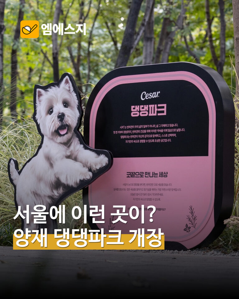 양재 매헌시민의숲 댕댕파크 안내 조형물