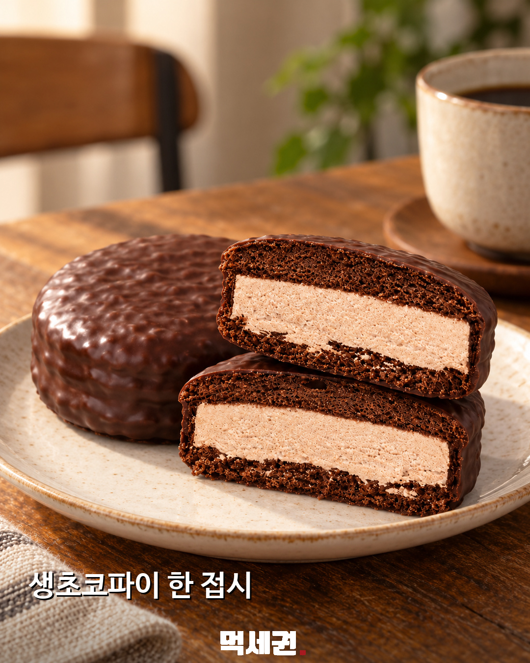 일본 롯데 ‘생 초코파이 가토 오 쇼콜라’…국내 세븐일레븐 신상일까 3 생 초코파이 디저트 연출 이미지