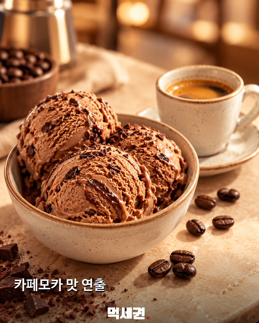 하겐다즈 신상 3종 소개…카라멜와플·라즈베리&쿠키바·카페모카 4 하겐다즈 3종 소개를 위한 먹세권 연출 이미지 상세 3