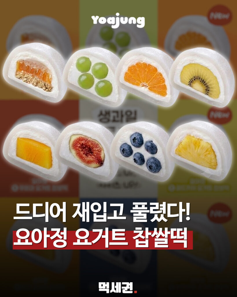요아정 생과일 요거트 찹쌀떡 8종 먹세권 표지
