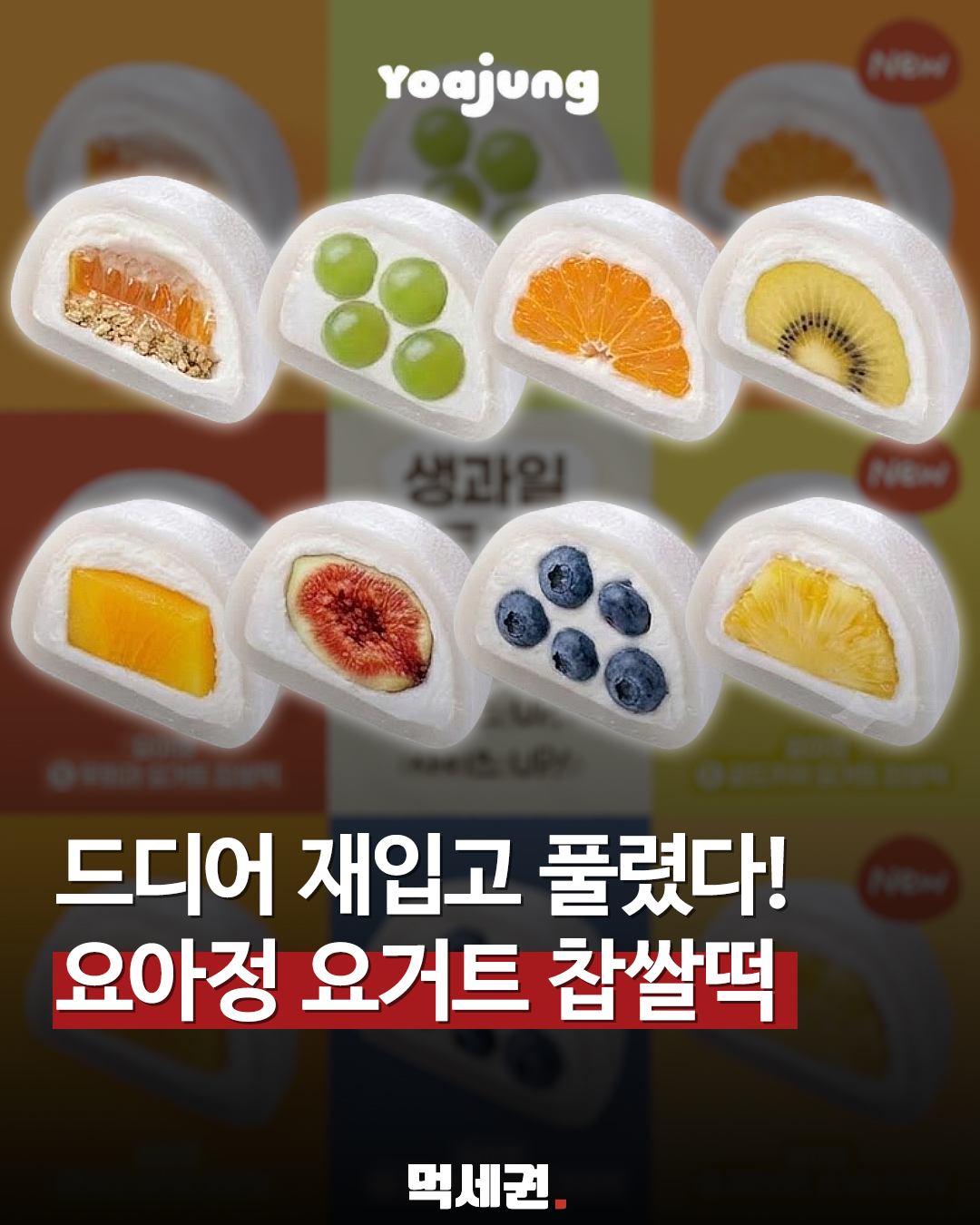 요아정 생과일 요거트 찹쌀떡 8종 먹세권 표지