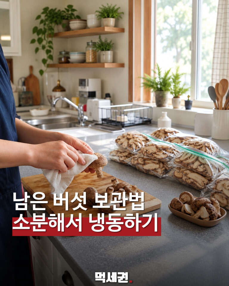 버섯 소분 냉동보관 먹세권 표지