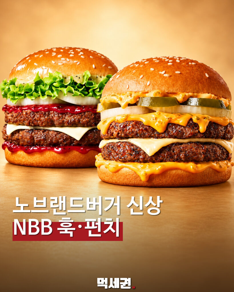 노브랜드버거 NBB 훅·펀치 신메뉴 예고…15일 안내 먹세권 표지