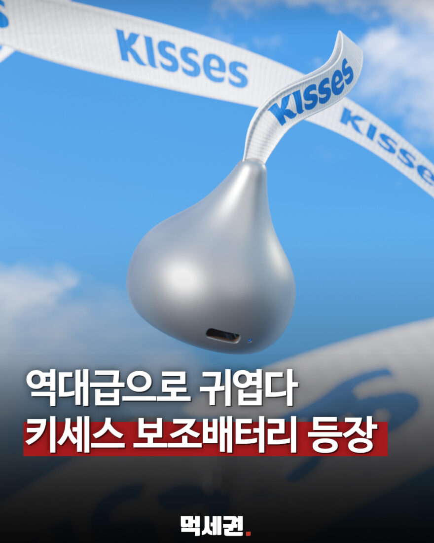 은색 키세스 초콜릿 모양 보조배터리 표지
