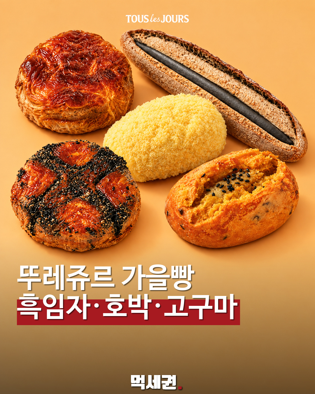 뚜레쥬르 가을 빵 5종 소개 표지