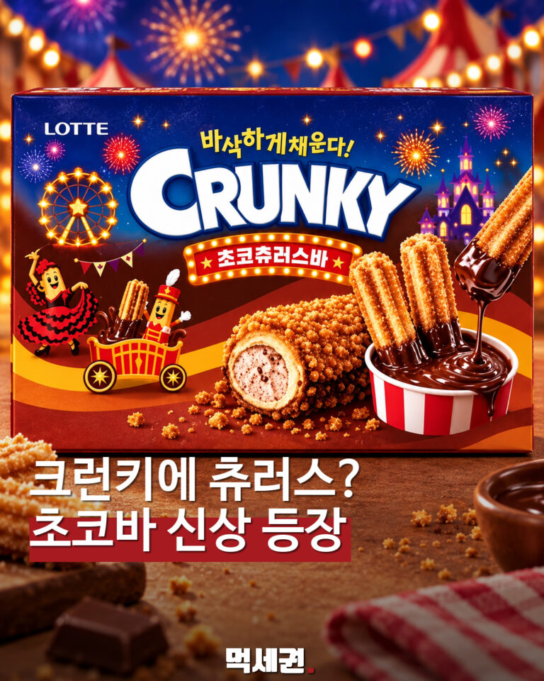 롯데 크런키 초코츄러스바 이마트 신상 소개 표지