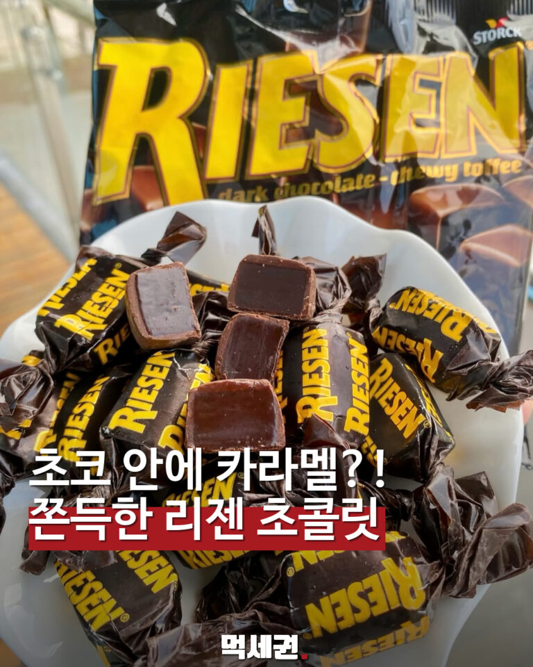 리젠 초코카라멜과 초콜릿 코팅 단면