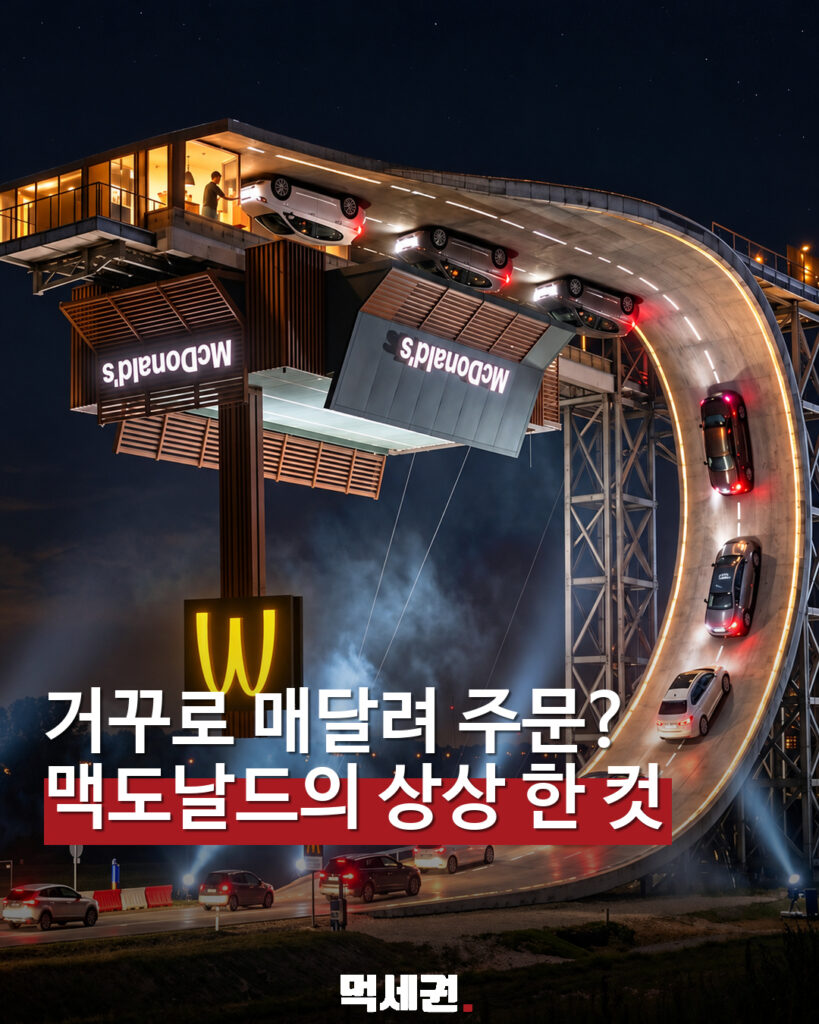 거꾸로 매달려 주문하는 드라이브스루? 맥도날드 체코의 상상 콘셉트 대표 이미지