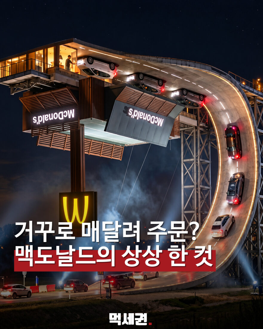 거꾸로 매달려 주문하는 드라이브스루? 맥도날드 체코의 상상 콘셉트 대표 이미지