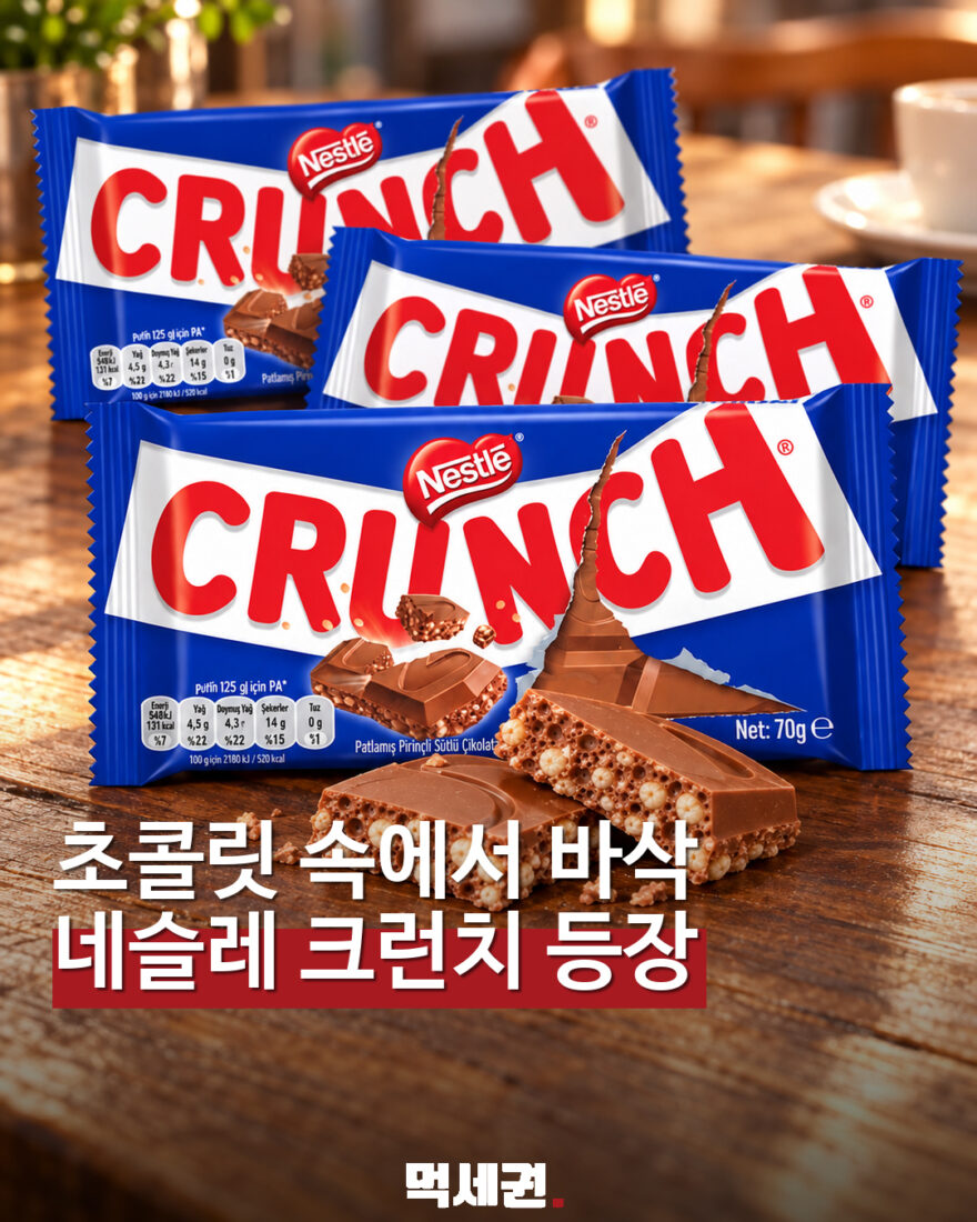네슬레 크런치, 세븐일레븐에서…밀크초콜릿에 크리스피 라이스 대표 이미지