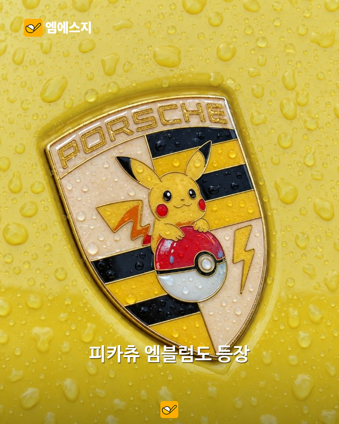 차체에 부착한 피카츄 커스텀 엠블럼