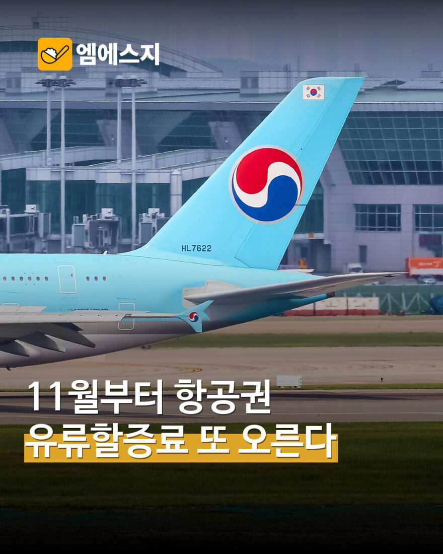 11월 국제선 유류할증료 인상 표지